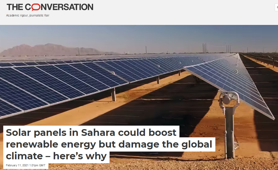 Почему нельзя поставить солнечные электростанции в Сахаре?